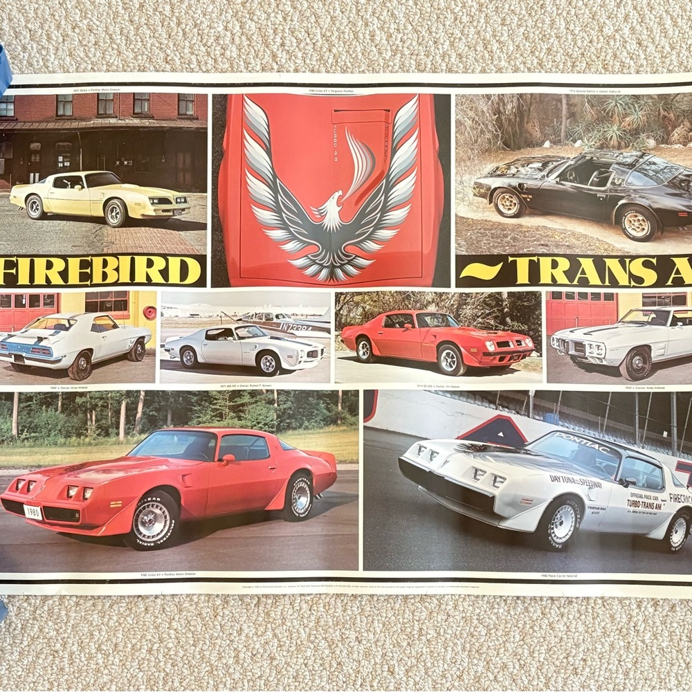 Pontiac Firebird Trans Am Poster - Red, Black, White